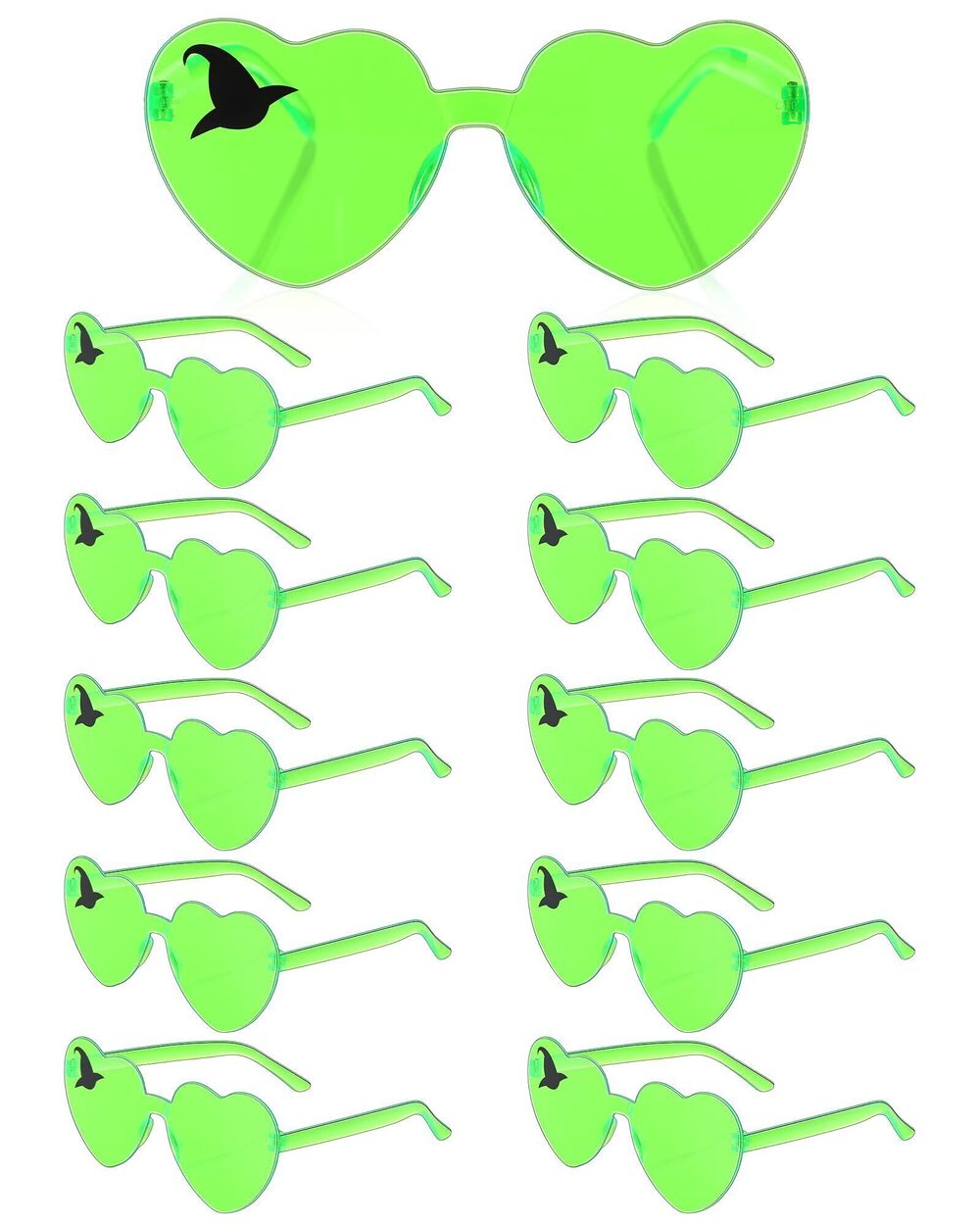 6834 12 Pairs Witch Themed Party Favors Heart Shaped Sunglasses Princess